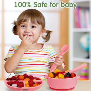 Baby Food Grade <b>Silicone</b> Dinnerware Set Bear Paw Suction Plate Eco-Friendly Dishwasher Safe | Feeding <b>Bowl</b> Sippy Cup Bib - Product Image 6