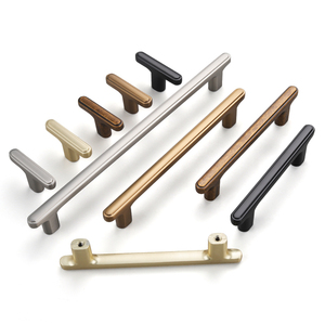 Oukkali pegangan kabinet furnitur Modern rilis baru laci dapur paduan seng hitam 128mm kenop tarik untuk meja rias - Product Image 2