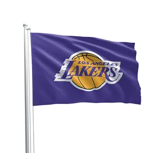 48 Giao Hàng Nhanh Bán Buôn NBA Los Angeles La Lakers 3X5 Ft Bóng Rổ Vô Địch Cờ Thăng Hoa Tùy Chỉnh Tất Cả Các NBA Đội Cờ