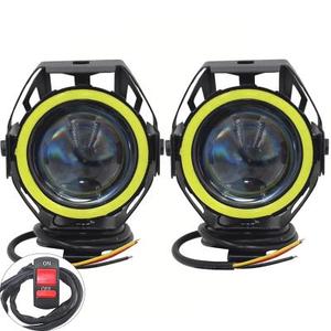 YHMOTO Universal 12v <b>LED</b> <b>Mini</b> Spot Fog <b>Light</b> Angel Eyes U7 Headlight for Moto - Product Image 4