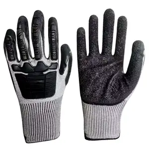 13Gauge Polyester Linner Zwarte Rimpel Latex Tpr Hand Beschermende Kleding Veiligheid Werk Handschoenen China Fabrikant