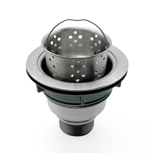 Stainless Steel Sink Drain Assembly 08S Brushed Finish Lifting Type Kitchen Sink Accessory - Product Image 1