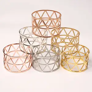 2024 Nieuwe Eco-Vriendelijke Bulk Tafeldecoratie Metalen Servet Ring Voor Bruiloft Feest Zilver Goud Houder