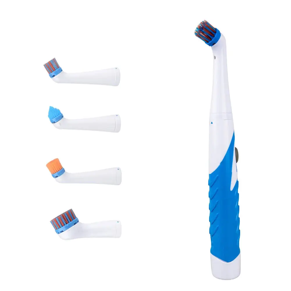 Soap Dispensing Dish Brush Set Electric Cleaning Brush with Household All Purpose 4 Brush Heads for Kitchen & Household Cleaning