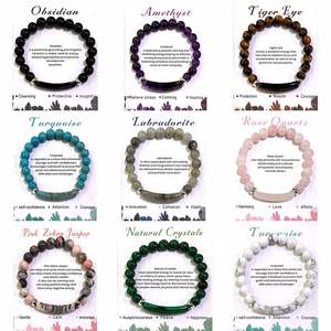 Natural Stone <b>Bracelet</b> Colorful Glass Beaded Anxiety Relief Trending Design for Wholesalers Volume Discount - Product Image 2