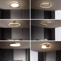 Lámpara minimalista de cobre, lámpara de dormitorio de lujo, lámpara de techo, luz de techo de estudio minimalista moderna