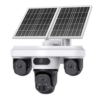 Cámara de Grabación Híbrida Inteligente con Energía Solar, Alerta Instantánea por IA y Registro Continuo 24/7, Cámara AOV de Triple Lente para Exteriores con WiFi 4G