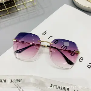 패션 럭셔리 최신 유명 브랜드 lunettes 드 soleil 무테 그늘 UV400 여성 선글라스 2023