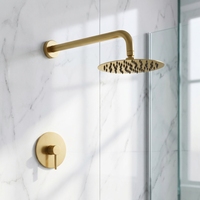 Robinet de Douche Mural en Acier Inoxydable 304 pour Hôtels de Luxe, Ensemble de Salle de Bain avec Mitigeur Monocommande Eau Chaude/Froide et Jet Doux Effet Pluie