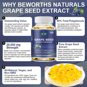 Skin Beauty White ning Vitamin Trauben kernöl Extrakt <span class=keywords><strong>Softgel</strong></span> Kapseln 500mg Antioxidans Trauben kernöl <span class=keywords><strong>Softgel</strong></span> - Product Image 3