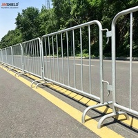 Barrière de contrôle des foules galvanisée, barricade piétonne en acier emboîtable pour événements et sécurité routière