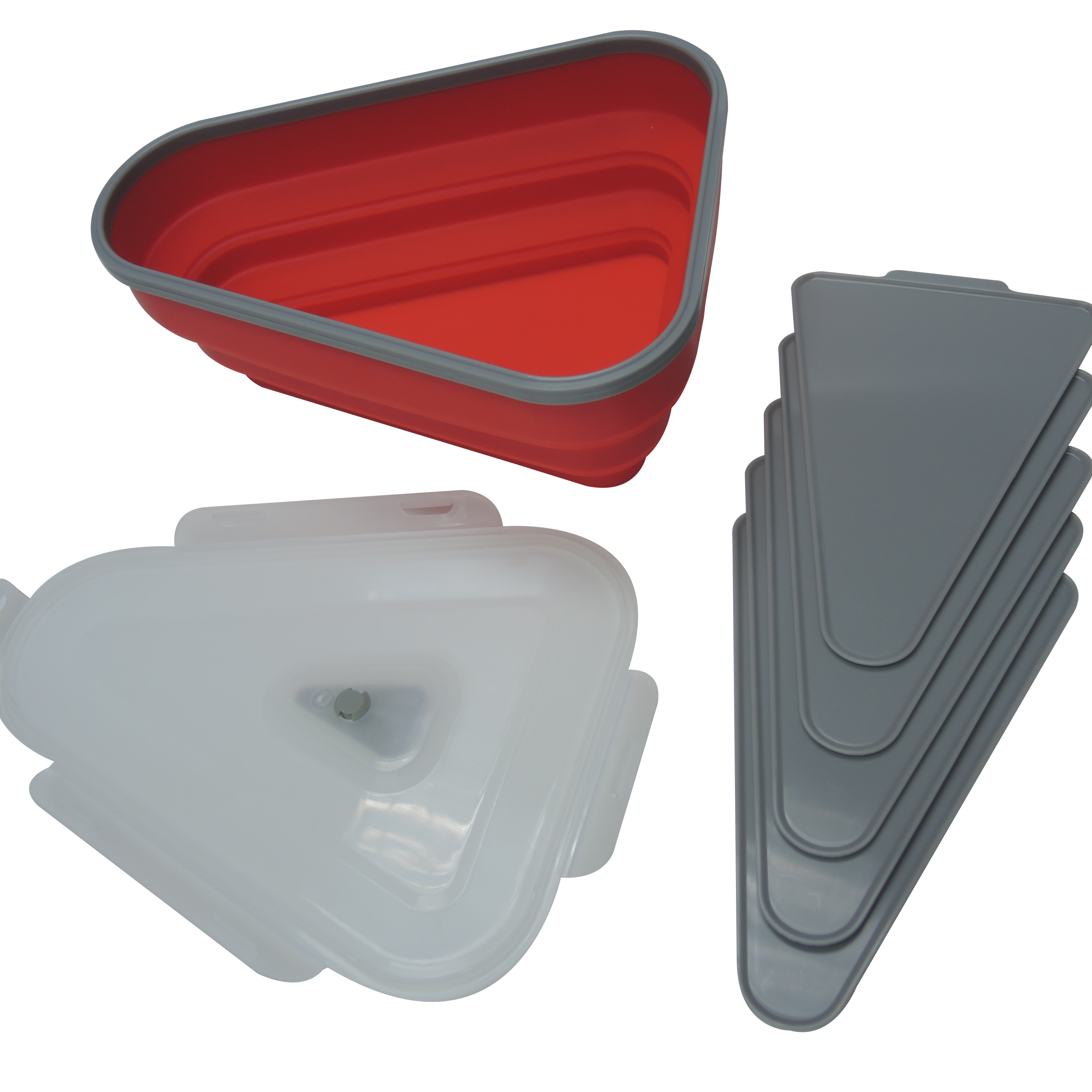 Многоразовый складной силиконовый контейнер для хранения пиццы, силиконовый контейнер для пиццы с крышками