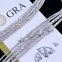 Bracelet tennis en moissanite RINNTIN XP110 prêt à être expédié, bracelet en laiton glacé, hip-hop, pour hommes et femmes, bracelet en moissanite