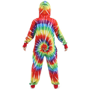 UE et US Offre Spéciale Tie Dye impression numérique combinaison dames à capuche fermeture éclair <span class=keywords><strong>polaire</strong></span> barboteuses en gros - Product Image 1