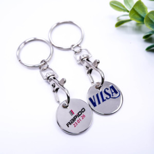 Siêu thị thay đồ đồng xu vòng xe đẩy mã thông báo Keyring Xe đẩy mua sắm pound <span class=keywords><strong>12</strong></span> Side Coin <span class=keywords><strong>Token</strong></span> Key Ring - Product Image 6