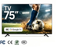 TV Pintar Ultra-tipis LED 75 Inci UHD Backlitght QLED LCD 4K WIFI HDR10 dengan Sistem Android Google Webos untuk Proyeksi & Game