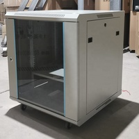 SYNSTRO - Rack de serveur en acier SPCC gris RAL7035 avec porte en verre trempé, protection IP20, montage mural 19 pouces 12U/9U, prêt pour l'IT de bureau