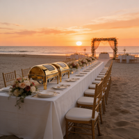 Plat de service multifonction en acier inoxydable pour hôtels et traiteurs, chauffe-plats de mariage, ensemble de buffet, chafing dish