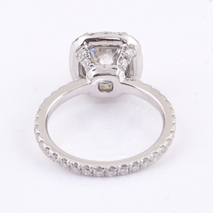 Bague en platine PT950, coussin, moissanite 2,5 carats, D VVS, cadeau de mariage ou d'anniversaire, personnalisable, modèle en pierre concassée, bijoux classiques et raffinés - Product Image 2