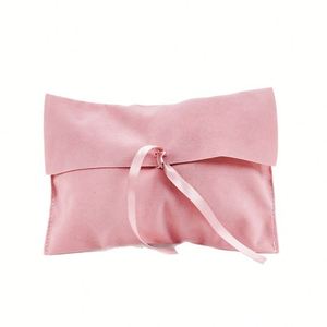 Sacs à enveloppe en velours suédé imprimés avec logo personnalisé, pochettes anti-poussière à rabat pour bijoux, style pliable - Product Image 1