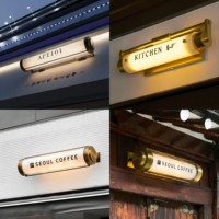 Boîte à lumière LED intérieure extérieure pour la publicité avec cadre en aluminium et enseigne alphabet en acier et métal acrylique