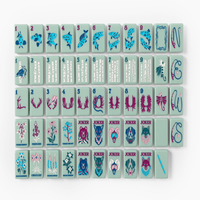 Jeu de tuiles de Mahjong américain en acrylique à quatre couches Western Horseshoe avec motifs personnalisés pour la vente en gros de cadeaux et de jeux aux détaillants