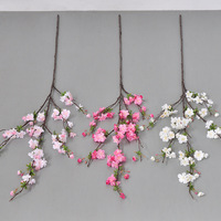 Branches de cerisier artificielles en soie faites à la main à longue tige, fleurs de sakura blanches pour aménagement paysager et décoration de salle de présentation de style chinois