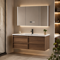 Comptoir de salle de bain en pierre frittée moderne, miroir intelligent résistant aux rayures, mural, sur mesure, vente en gros