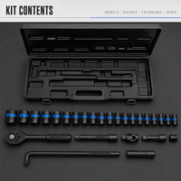 Kit d'outils de réparation automobile manuel OEM 24 pièces en acier au chrome-vanadium, ensemble complet de clés à douille et clés à cliquet robustes