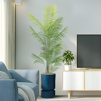 Pot de fleurs en ciment bleu D21-D41 x H33-H65cm, minimaliste, pour intérieur, extérieur et jardin