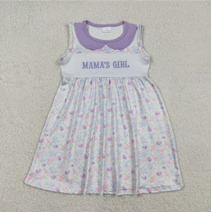Conjunto de Vestido y Romper para Hermanas, sin Mangas, con Bordado de Flores y Cuello, Largo hasta la Rodilla, con Volantes, para Niñas - Product Image 2