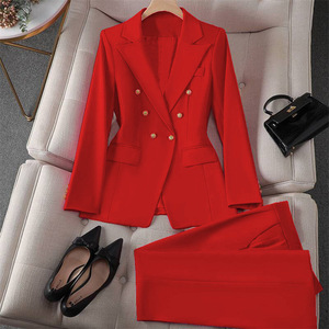 Conjunto de Blazer y Pantalones Formales de Estilo Coreano Vintage, Corte Regular, Diseño Casual a Cuadros y Espiga, Primavera-Otoño 2025 - Product Image 6