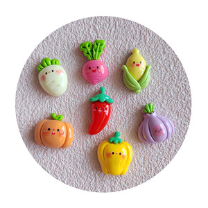 Mix Smile Vegetal Resina Encantos Kawaii <span class=keywords><strong>Pegatinas</strong></span> para Imán de Nevera Scrapbook Caja de Lápices Adornos - Product Image 5