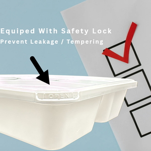 Contenedor de alimentos Bento de PP de 5 compartimentos con tapa | 27cm x 20cm x 5cm | Apto para microondas | Congelable | Para catering y comida para llevar - Product Image 6