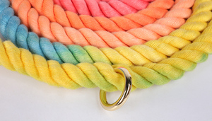 OKEYPETS-Correa de algodón de cáñamo para perro, cuerda de cáñamo suave y multifunción, colorida, hecha a mano - Product Image 2