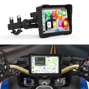 5-inch xách tay xe máy GPS navigation với Front & Rear không thấm nước Máy ảnh điều khiển từ xa đài phát thanh Tuner không dây Apple Carplay