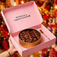 Boîte cadeau en chocolat personnalisée en matériaux recyclés de qualité supérieure avec gaufrage - Emballage alimentaire exquis pour les cadeaux de vacances et d'entreprise