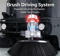 Balayeuse électrique S6 avec réservoir d'eau intégré, suppression de la poussière, machine de balayage de sols industriels