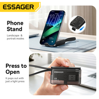 Boîte de rangement multifonctionnelle ESSAGER ES-OTG40 6 en 1, ensemble de câbles de charge et de données 60W avec adaptateur USB Type C Micro, fente pour carte et support