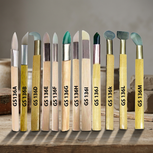 Outils de gravure de bijoux Greenstar GS136A, 12 pièces, manche en bois, plat et rond, pour la création de bijoux DIY - Product Image 2