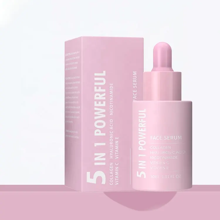 5 IN 1 Private Label Aufhellende Hyaluron säure Vitamin C E Instant Lift Anti-Aging-Peptid-Kollagen-Gesichts serum für die Hautpflege