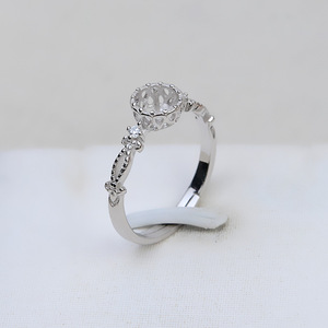 Anillo Abierto de Plata S925 Ajustable, Soporte para Incrustar Perlas, Semiterminado de 5-5.5 mm para Componentes de Joyería - Product Image 4