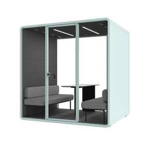 Cabine de réunion insonorisée de haute qualité pour 2 à 4 personnes, avec mobilier, pour bureau, hôtel, centre commercial - Product Image 3