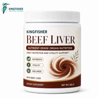 Poudre d'extrait de foie de bœuf en vrac, protéines naturelles de bœuf élevé en pâturage, supplément de vitamine B12 et de fer, emballage en pot, ODM OEM