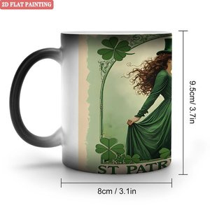 All Season Universal Mug Frosted Black 11oz <b>Ceramic</b> Heat Activated Drinking <b>Cup</b> - Product Image 1