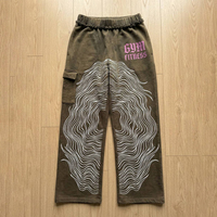 Pantalon cargo décontracté pour homme, taille plus, délavé à l'acide, 100% coton, coupe ample et large, pantalon de sport pour homme