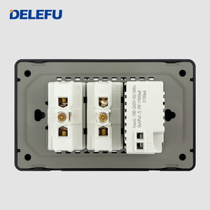 Итальянская стандартная розетка для выключателя из нержавеющей стали, черная панель серии, настенная розетка USB Type-C для компьютера - Product Image 6