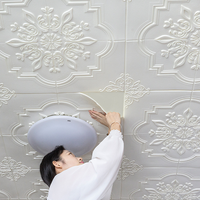 Panneau mural 3D pour plafond, blanc, imperméable, antistatique, ignifuge, usage hôtelier, écologique