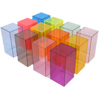 Boîte acrylique colorée personnalisée blanc noir bleu rouge vert jaune Orange coloré Perspex Lucite acrylique boîte colorée vitrine