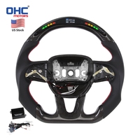 Volant chauffant en fibre de carbone avec LED, en stock aux États-Unis, pour Dodge Charger Challenger Durango 2015-2025, compatible Hellcat